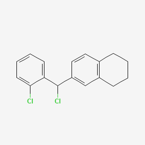 molecular formula C17H16Cl2 B8421799 2-Chlorophenyl-1,2,3,4-tetrahydronaphth-6-yl-chloromethane 