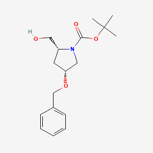 molecular formula C17H25NO4 B8421874 (2R,4R)-4-Benzyloxy-2-hydroxymethylpyrrolidine-1-carboxylic acid tert-butyl ester CAS No. 869527-82-2