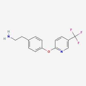 molecular formula C14H13F3N2O B8421878 2-(4-(5-Trifluoromethyl-2-pyridinyloxy)phenyl)ethylamine 