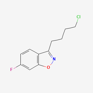 molecular formula C11H11ClFNO B8421930 4-(6-Fluoro-1,2-benzisoxazol-3-yl)butyl chloride 