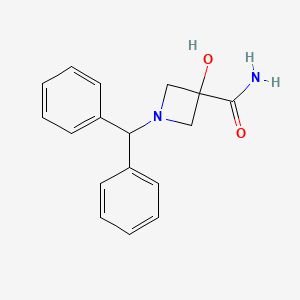 molecular formula C17H18N2O2 B8421978 1-(Diphenylmethyl)-3-hydroxyazetidine-3-carboxamide 