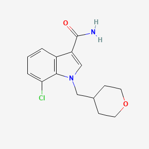 molecular formula C15H17ClN2O2 B8421991 7-chloro-1-(oxan-4-ylmethyl)-1H-indole-3-carboxamide 
