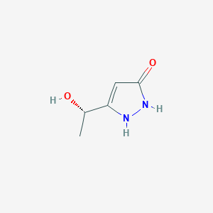 molecular formula C5H8N2O2 B8422059 (s)-3-Hydroxy-5-(1-hydroxyethyl)-1h-pyrazole 