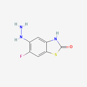 molecular formula C7H6FN3OS B8422068 6-Fluoro-2(3H)-benzothiazolon-5-ylhydrazine 