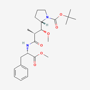 molecular formula C24H36N2O6 B8422078 tert-Butyl (S)-2-((1R,2R)-1-methoxy-3-(((S)-1-methoxy-1-oxo-3-phenylpropan-2-yl)amino)-2-methyl-3-oxopropyl)pyrrolidine-1-carboxylate 