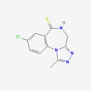 molecular formula C11H9ClN4S B8422083 8-chloro-1-methyl-4,5-dihydro-6H-[1,2,4]triazolo[4,3-a][1,4]benzodiazepine-6-thione 