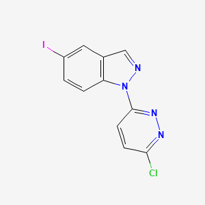 molecular formula C11H6ClIN4 B8422093 1-(6-Chloro-pyridazin-3-yl)-5-iodo-1H-indazole 