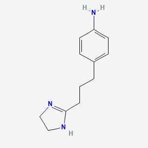 molecular formula C12H17N3 B8422110 4-(3-(4,5-dihydro-1H-imidazol-2-yl)propyl)aniline 