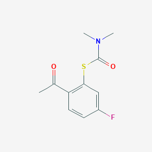molecular formula C11H12FNO2S B8422122 Dimethyl-thiocarbamic acid S-(2-acetyl-5-fluoro-phenyl) ester 