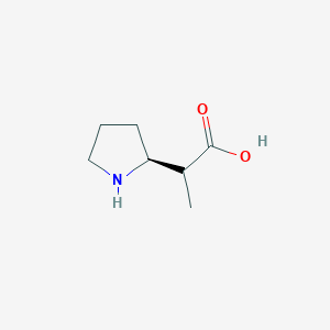 molecular formula C7H13NO2 B8422127 (2S)-2-(1-carboxyethyl)pyrrolidine 