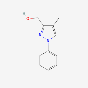 molecular formula C11H12N2O B8422155 (4-Methyl-1-phenyl-1H-pyrazol-3-yl)methanol 