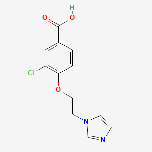 molecular formula C12H11ClN2O3 B8422188 1-[2-(4-Carboxy-2-chlorophenoxy)ethyl]imidazole 
