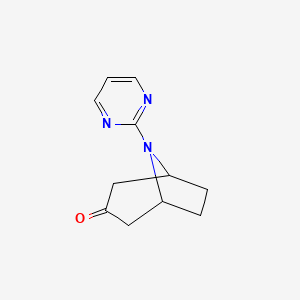 molecular formula C11H13N3O B8422217 8-Pyrimidin-2-yl-8-aza-bicyclo[3.2.1]octan-3-one 