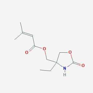 molecular formula C11H17NO4 B8422330 4-(3',3'-Dimethylacryloxymethyl)-4-ethyl-2-oxazolidinone 
