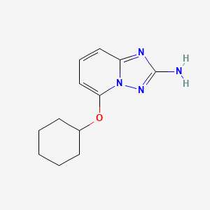 molecular formula C12H16N4O B8422351 5-(Cyclohexyloxy)[1,2,4]triazolo[1,5-a]pyridin-2-amine 