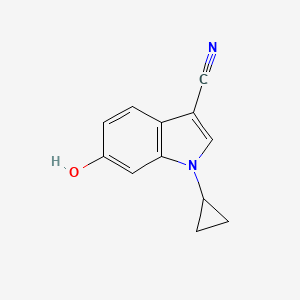 molecular formula C12H10N2O B8422359 1-cyclopropyl-6-hydroxy-1H-indole-3-carbonitrile 