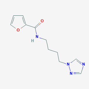 molecular formula C11H14N4O2 B8422439 N-[4-(1H-1,2,4-Triazol-1-yl)butyl]-2-furancarboxamide 