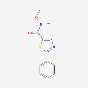 molecular formula C12H12N2O2S B8422442 2-Phenyl-thiazole-5-carboxylic Acid Methoxy-methyl-amide 