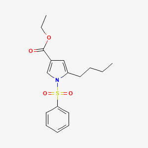 molecular formula C17H21NO4S B8422463 Ethyl 5-butyl-1-(phenylsulfonyl)-1H-pyrrole-3-carboxylate 