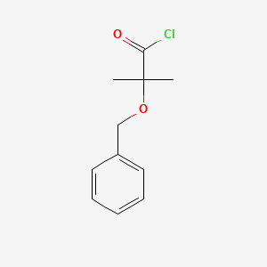 molecular formula C11H13ClO2 B8422514 2-Benzyloxy-2-methyl-propionyl chloride 