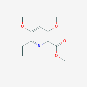 molecular formula C12H17NO4 B8422635 6-Ethyl-3,5-dimethoxy-pyridine-2-carboxylic acid ethyl ester 