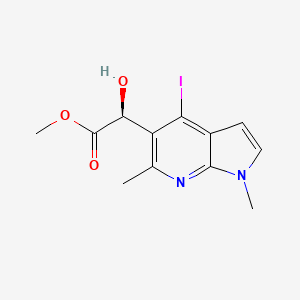 molecular formula C12H13IN2O3 B8422647 (S)-methyl 2-hydroxy-2-(4-iodo-1,6-dimethyl-1H-pyrrolo[2,3-b]pyridin-5-yl)acetate 