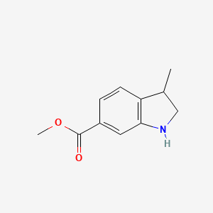 molecular formula C11H13NO2 B8422656 3-Methyl-2,3-dihydro-1H-indole-6-carboxylic acid methyl ester 