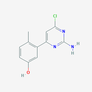 molecular formula C11H10ClN3O B8422751 3-(2-Amino-6-chloropyrimidin-4-yl)-4-methylphenol 