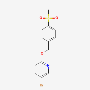 molecular formula C13H12BrNO3S B8422785 5-Bromo-2-(4-methanesulfonylbenzyloxy)pyridine 