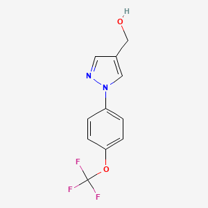 molecular formula C11H9F3N2O2 B8422833 {1-[4-(trifluoromethoxy)phenyl]-1H-pyrazol-4-yl}methanol 