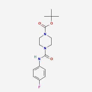 molecular formula C16H22FN3O3 B8422969 1-tert-Butoxycarbonyl-4-(4-fluorophenylcarbamoyl)-piperazine 