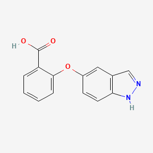 molecular formula C14H10N2O3 B8423076 2-(1H-indazol-5-yloxy)benzoic acid 