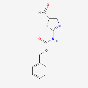 molecular formula C12H10N2O3S B8423101 2-Benzyloxycarbonylamino-5-formyl-1,3-thiazole CAS No. 267658-09-3