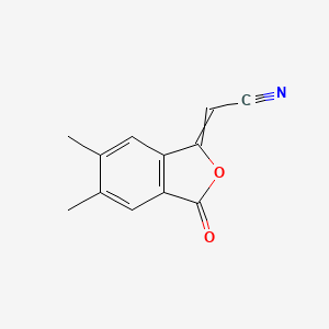 molecular formula C12H9NO2 B8423120 (5,6-Dimethyl-3-oxo-2-benzofuran-1(3H)-ylidene)acetonitrile CAS No. 58138-31-1
