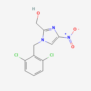 molecular formula C11H9Cl2N3O3 B8423140 [1-(2,6-Dichlorobenzyl)-4-nitro-1H-imidazol-2-yl]methanol 