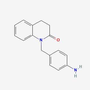 molecular formula C16H16N2O B8423149 1-p-Aminobenzyl-1,2,3,4-tetrahydro-2-oxoquinoline CAS No. 953897-54-6