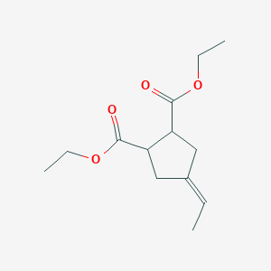molecular formula C13H20O4 B8423157 Diethyl 4-ethylidene-cyclopentane-1,2-dicarboxylate 