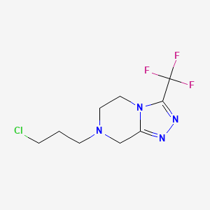 molecular formula C9H12ClF3N4 B8423167 7-(3-Chloropropyl)-3-(trifluoromethyl)-5,6,7,8-tetrahydro-[1,2,4]triazolo[4,3-a]pyrazine 