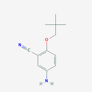 molecular formula C12H16N2O B8423176 5-Amino-2-neopentyloxybenzonitrile 