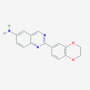 molecular formula C16H13N3O2 B8423225 6-Amino-2-(2,3-dihydro-1,4-benzodioxin-6-yl)-quinazoline 