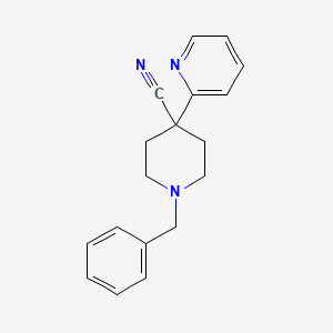 molecular formula C18H19N3 B8423226 1-Benzyl-4-cyano-4-(2-pyridyl)piperidine 