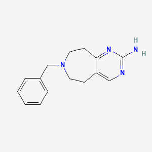 molecular formula C15H18N4 B8423236 7-benzyl-6,7,8,9-tetrahydro-5H-pyrimido[4,5-d]azepin-2-ylamine 