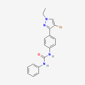 molecular formula C18H17BrN4O B8423249 N-[4-(4-bromo-1-ethyl-1H-pyrazol-3-yl)phenyl]-N'-phenylurea CAS No. 942920-62-9