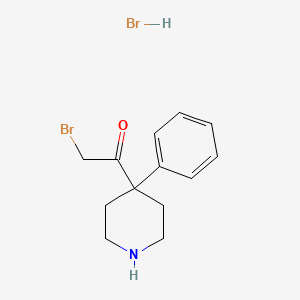 molecular formula C13H17Br2NO B8423472 4-(2-Bromoacetyl)-4-phenylpiperidine hydrobromide CAS No. 10315-15-8