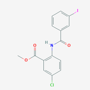 molecular formula C15H11ClINO3 B8423512 Methyl 5-chloro-2-{[(3-iodophenyl)carbonyl]amino}benzoate 