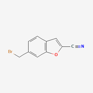 molecular formula C10H6BrNO B8423519 6-(Bromomethyl)benzofuran-2-carbonitrile 
