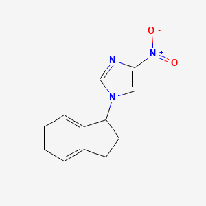molecular formula C12H11N3O2 B8423523 1-(2,3-dihydro-1H-inden-1-yl)-4-nitro-1H-imidazole 