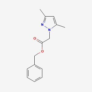 molecular formula C14H16N2O2 B8423525 benzyl 2-(3,5-dimethyl-1H-pyrazol-1-yl)acetate 