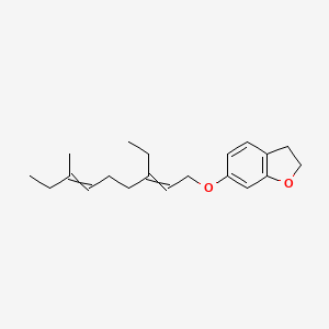molecular formula C20H28O2 B8423536 6-[(3-Ethyl-7-methylnona-2,6-dien-1-YL)oxy]-2,3-dihydro-1-benzofuran CAS No. 51079-36-8