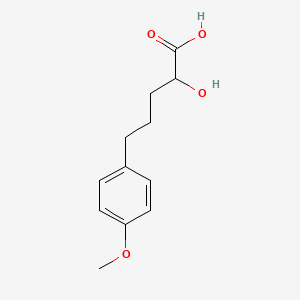 molecular formula C12H16O4 B8423551 2-Hydroxy-5-(4-methoxyphenyl)pentanoic acid 